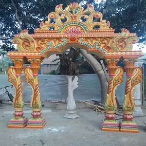 Elegant Six Fiber Roman Pillar Mandap Set Square Wedding Decoration Simple Stylish Event Decor Pillar Fiber India