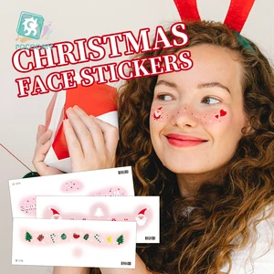 Latest Snowman Deer Face Stickers for Kids Adults Xmas Party Makeup Christmas Temporary Face Tattoo Sticker