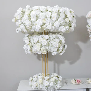 LYZZ Hot Sale Modern Silk Ivory Hanging Roses Artificial Large Table Flower Centerpieces for Wedding