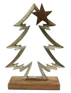 The Metal Wave Raw Aluminium Eco-Friendly Durable 10 Inch Modern Christmas Tree Decorations Stand