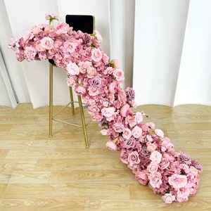 China Artificial Flowers Wedding Flowers Runner Table Flowers and Stand Decoration for Wedding Table Arch Door Decor