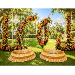 Gujarati Wedding Lotus Bowl Fiberglass Modern Durable for Haldi Ceremony Indian Weddings Event Decoration
