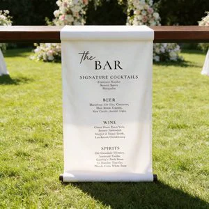 Custom Soft Wedding Backdrop Banner Burgundy Welcome Sign for Aisle Decor and Ceremony Party Favor Model HP-876 Made in China