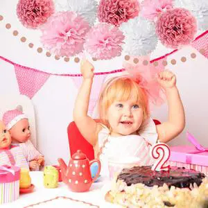 Happy Birthday Halloween Set Rose Gold Glittery Banner Tissue Paper Pom Circle Dots Garland Tassel Birthday Party Supplies