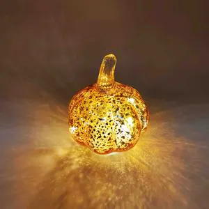 Customized Halloween Decoration Glass Glowing Pumpkin for Halloween Prop Party Decoration