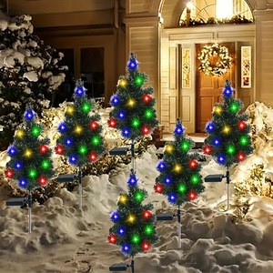 Christmas LED Rotating Circular Hanging Lights with Santa Snowflake Patterns for Home Party Decorations