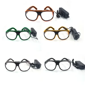Hot Sale SUNJET Rechargeable/Battery Custom Party Flashing Led EL Glasses, Light up Glasses for Party Pub Music Festival
