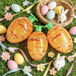 5.65*9.7cm Luxury Plastic Easter Carrot Candy Box with Letterpress Printing Carrot Shape Decoration