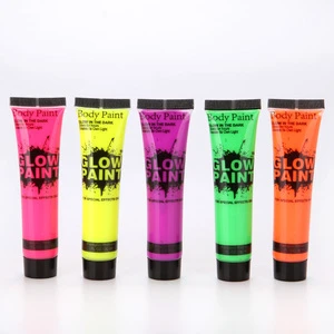 10ml Body Painting Supplies UV Face Paint Tube Liquid Glow in Dark Face Painting Face Body Paint Fluorescent Shine for Halloween