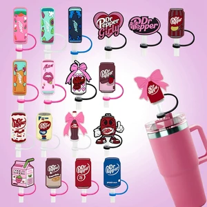 New Products 2025 10mm Beverage Straw Covers Custom Silicone Coffee Drinks Food Straw Toppers Charms For Tumblers Wholesale Bulk