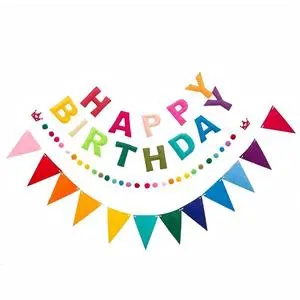 RPET Felt Banner for Birthday Party Friends Celebrate Birthday Party Banner