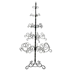 Adjustable Metal Iron Christmas Display Stand For Tree Decoration Height Customizable Led Lighting Metal Display Stand