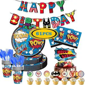 Custom Disposable Happy Birthday Dinner Plate Kit Guest Kids Nice Quality New Colorful Table Decorations for Celebrate Festivals