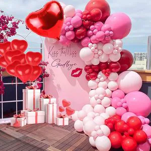 Luxurious Valentines Day Theme Latex Balloon Arch Garland Kit for Valentine's Day Party Decoration