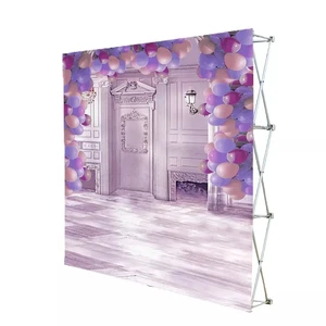 Customized Portable Pull-out Pop-up Advertising Display Wall Banner 230*230 Installation Simple for Conference Events Weddings