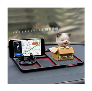 Car Dashboard Anti-skid Pad Silicone Car Phone Seat Wear-resistant Pad Bracket Parking Number Card PVC Navigation Storage Pad