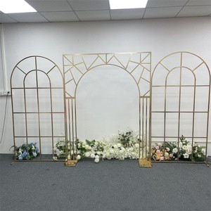 Iron Arch Background Decorative Prop Golden Frame Stage Setting Wedding Backdrop Stand