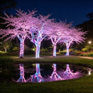 24W Remote Control LED Fiber Optic Mesh Light Multicolor Indoor Decorative Christmas Party Tree Home Lighting for Parties Events