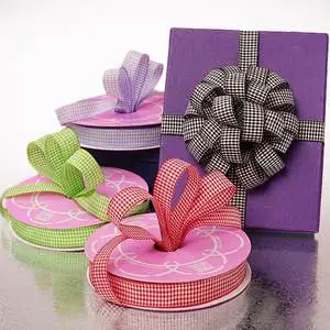 Wendy Floral Gingham Wired Ribbon Polyester Versatile for Garments for Birthdays Christmas Halloween Easter Hanukkah Decorations