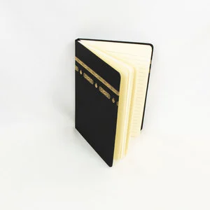 21x14.5cm Black Gold Foil Umrah Mubarak Kaaba Book Muslim Notebook For Eid Party Supplies