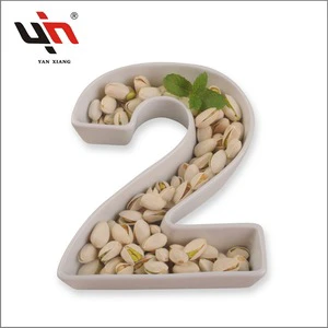 Modern Table Decor Wedding Plate Dish Set 26 Letters Display Dish LOVE Small Ceramic Letter Plates for Party