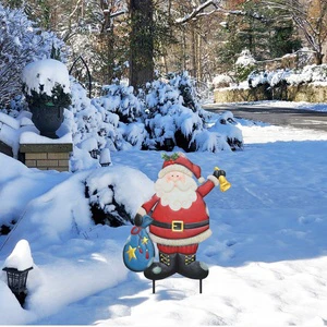 HoHo Ornaments Figurine Christmas for Iron Wall Decor Outdoor Luxury