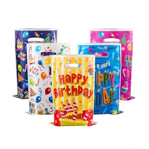 Custom Logo Printing Plastic Party Favor Bags for Easter Other Festivals Birthdays Weddings-Versatile Candy Present Decorations