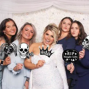 Bride or Die Photo Booth Props Kit 24Pcs Black Rip Single Life Selfie Props Bridal Shower Engagement Wedding Party Supplies