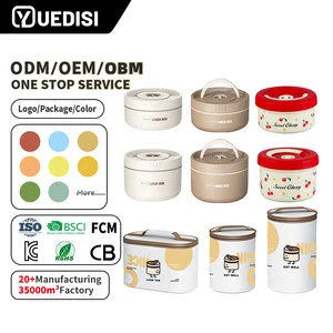YUEDISI Hot Selling Microwave Portable Double Wall Covered Circular Food Grade Bento Lunch Box With Insulated Lunch Bag