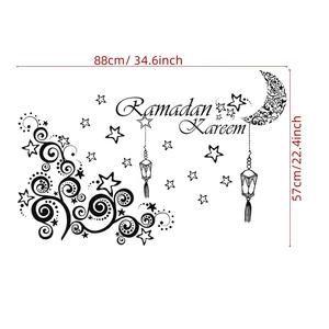 Wholesale EID Ramadan Kareem Decoration Muslim Party Supplies Mubarak Sticker Ramadan Living Room Bedroom Wall Sticker