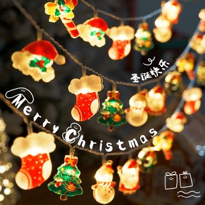 3AA Battery Operated 10LED Christmas Santa Claus String Lights Holiday Dress-up Shop Window Christmas Decoration