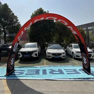 Custom Advertising Display Banner Background Tension Fabric Arch Design Portable Sspace Trade Wedding Ceremony Display Event
