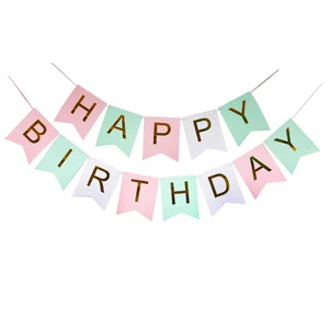 China Factory Paper Banner Happy Birthday Banner at Home Design Fashion Party Decoration