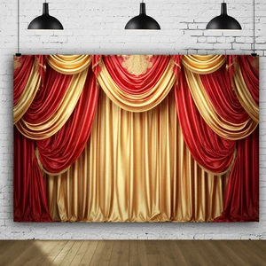 Golden Red Curtain Backdrop - Perfect for Capturing Stunning Photos , Magic Shows, and Birthday Celebrations Photo Booth Props