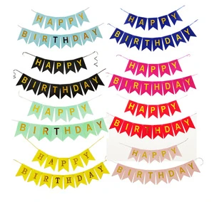 Wholesale Happy Birthday Fishtail pink Banner Party Decoration Backdrop Banner Party Happy Birthday Banner for Party Decoration