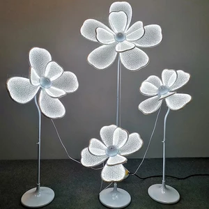 Adjustable Height 4pcs in 1 Set Wedding Decor LED Lighting Flower Shape Iron Walkway Stand for Wedding Event Party Decoration