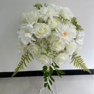High Quality Wedding Silk Flower Ball Green Aisle Flowers Artificial Flower Runner for Wedding Table Centerpieces Decoration
