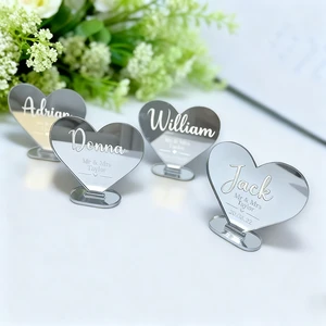 Acrylic Mirror 3D Eco-Friendly Modern Wedding Table Number Signs Customizable Place Card Seating Guide 127x178mm 2mm Thick UV