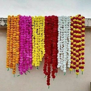 Indian Wedding Decoration Artificial Marigold Garland With Bells Artificial Flower String Mehndi Haldi Decor Garland At Best