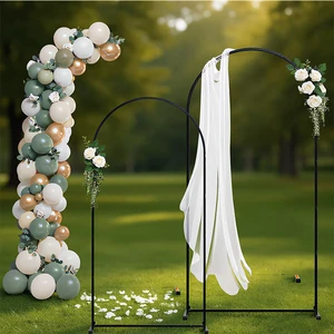 4ft/5ft/6ft/6.6ft/7.2ft Gold Durable Iron Arch Backdrop Stand Balloon Arch Metal Background Frame Wedding Event Decoration