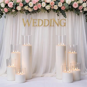Matti's Wedding Event Decor Decoration Backdrop Centre Pieces Table Light Flowers And Led Candle