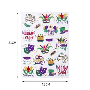 Wholesale High Quality Craft Masquerade Party Carnival Design Cardboard Cartoon Tattoo Stickers