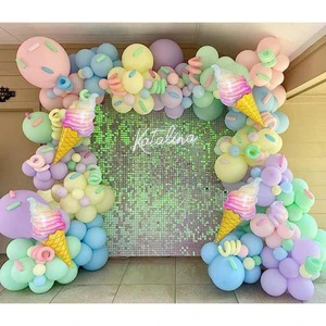 Colorful 145Pcs/set Ice Cream Theme Balloons Garland Arch Kit for Birthday Party Background Wall Decoration