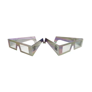 Custom Heart Paper Diffraction Glasses Party Christmas Rainbow Smile Paper Diffraction Glasses