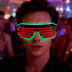 Factory Direct Novelty Wireless Blinds Flashing Glasses with LED Cool Glowing Effect Durable for Parties & Festivals