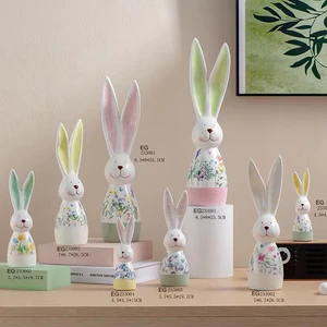 Porcelain Easter Bunny Figurine Tabletop Decoration Easter Decor Gifts with Customizable Color & Size for Easter Party