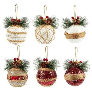 Christmas Tree Hanging Baubles Rustic Ornaments Shatterproof Christmas Tree Ornaments for Christmas Decorations