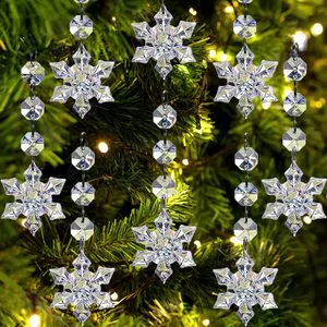 DIY Christmas Crystal Snowflake Ornaments Acrylic Christmas Decor Pendants Wedding Party Decorations