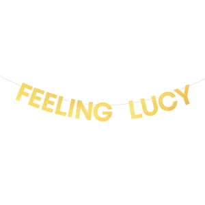 Xieli St. Patrick 's Day Banner Decorations Golden Glitter Hanging Party Paper Banner
