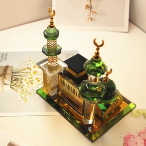 Ramadan Decorative Crystal Glass Ornaments Islamic Muslim Party Supplies with Mubarak Kareem Eid Kareem for Parties Celebrations